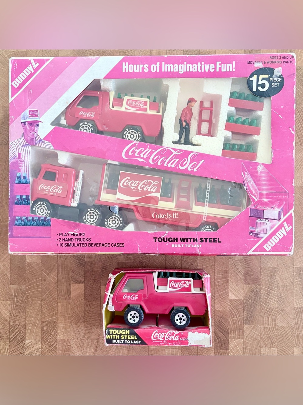 Official antique Coca Cola Toy Truck Set and delivery truck - 2 items